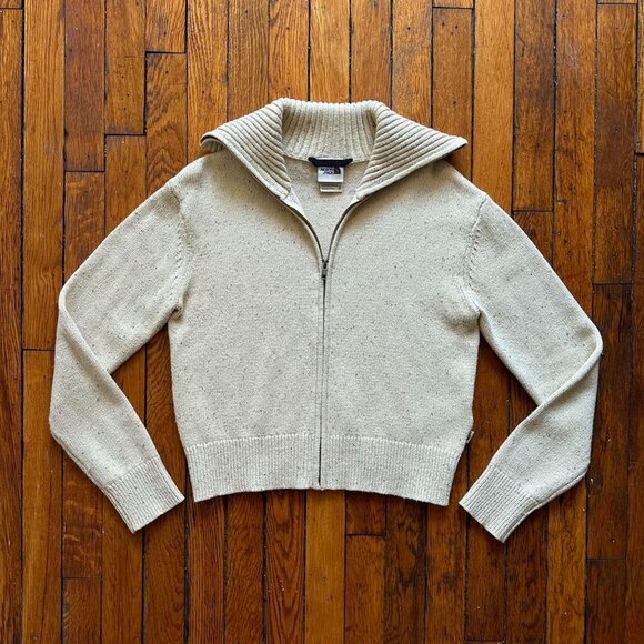 The North Face Crestview Full Zip Turtle Neck Cardigan‎ Sweater Women XS Cream - Picture 1 of 7